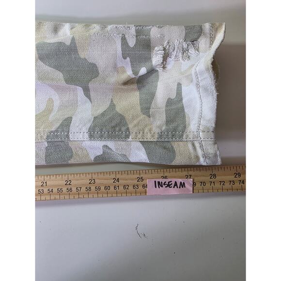 SEVEN7 Brown Green Tan Camo Distressed Stretch Jeans Pants SZ 12 - Picture 8 of 12